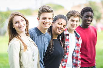 Group of teens smiling