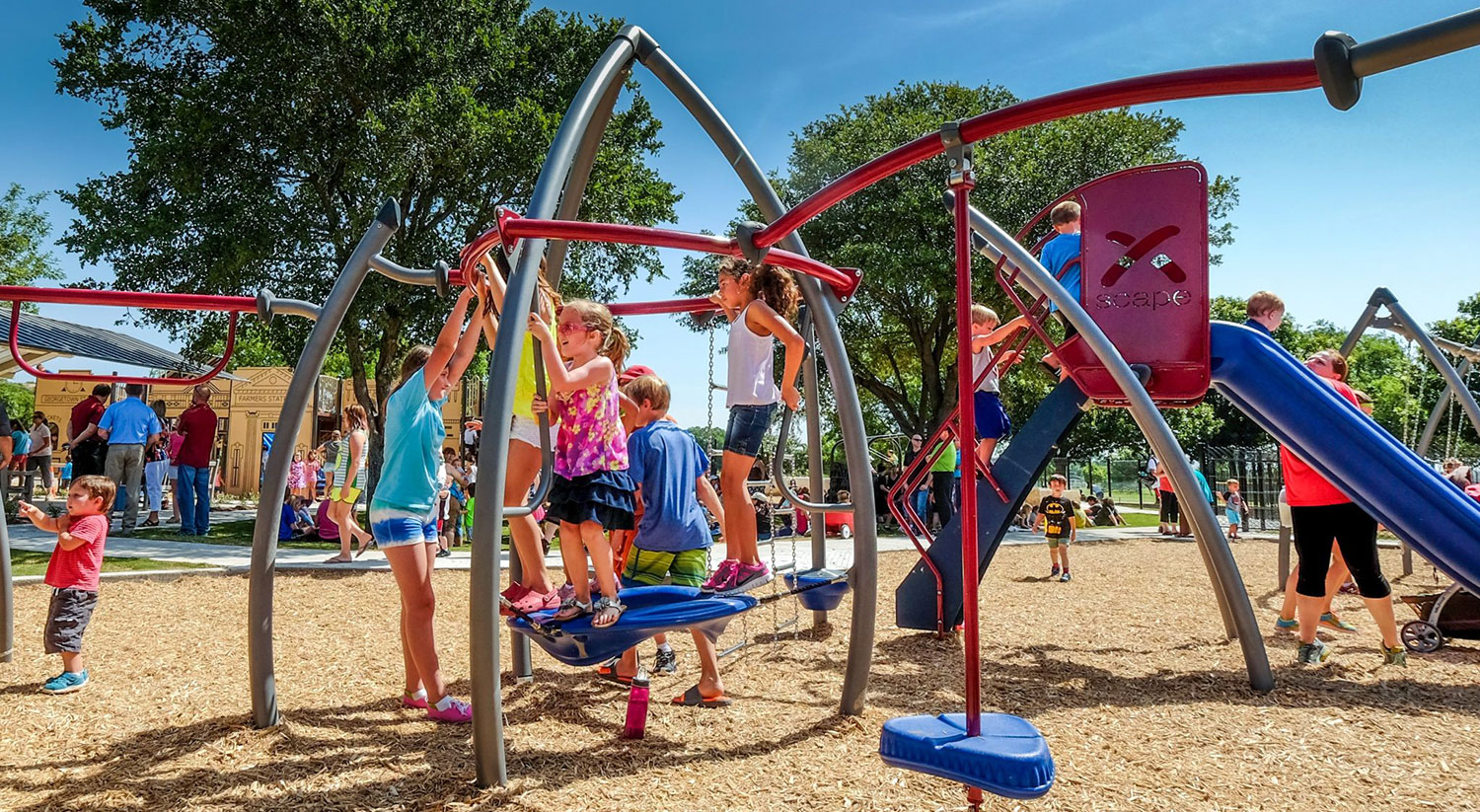Children playing at the Creative Playscape in Georgetown, TX