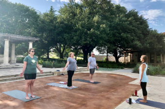 Yoga class at the Garey House in Georgetown, TX