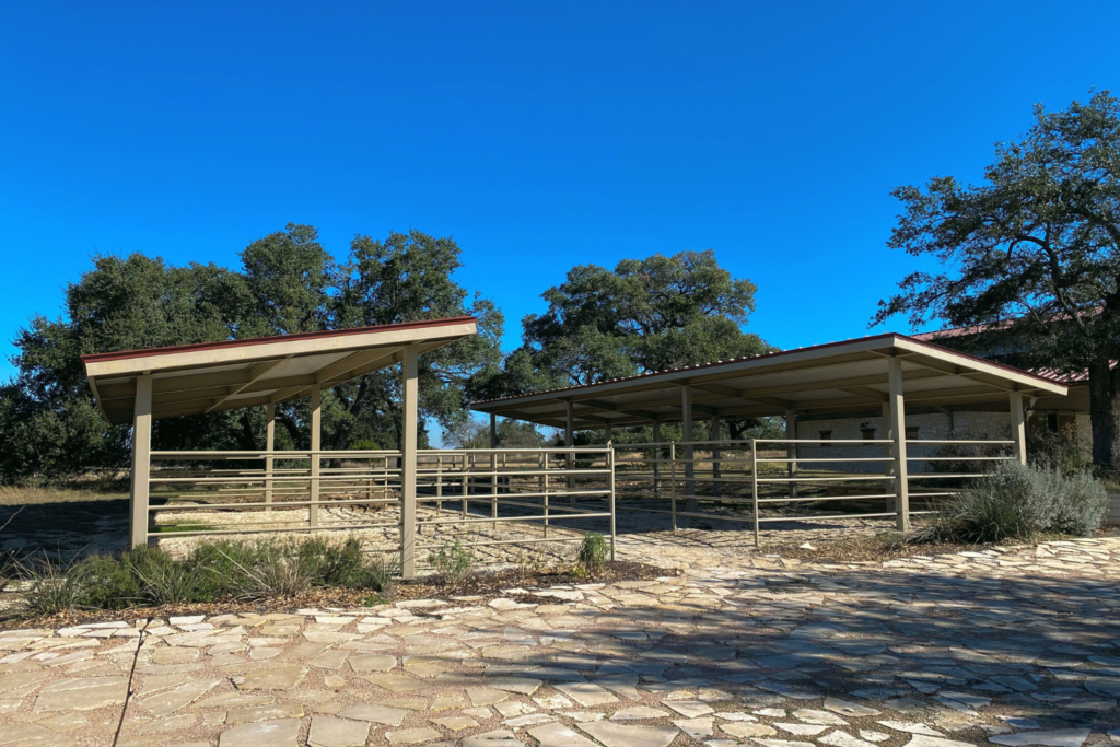 day pens at the equestrian center at Garey Park in Georgetown, TX