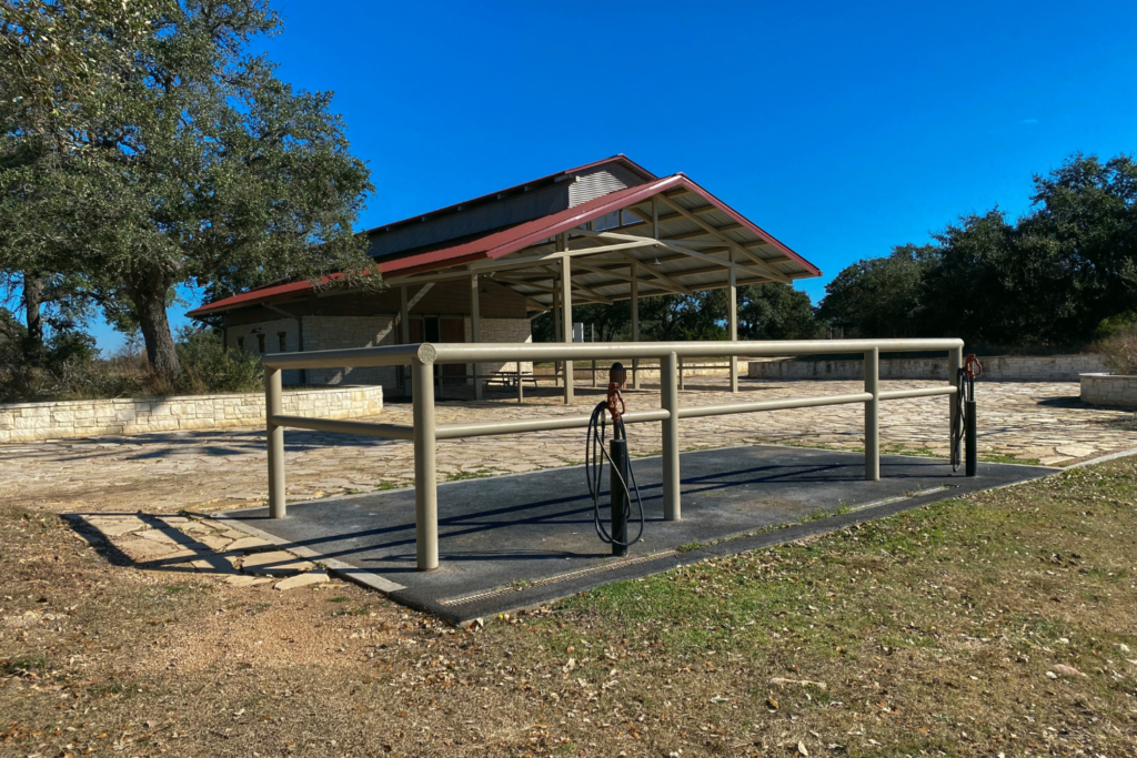 wash racks at the equestrian center at Garey Park in Georgetown, TX